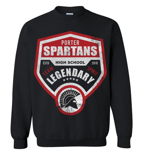 Porter High School Spartans Black Sweatshirt 14