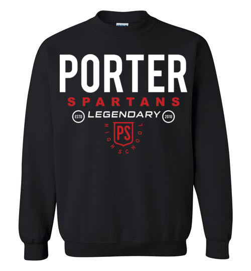 Porter High School Spartans Black Sweatshirt 03