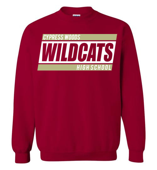 Cypress Woods High School Wildcats Deep Red Sweatshirt 72