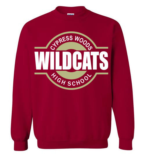 Cypress Woods High School Wildcats Deep Red Sweatshirt 11