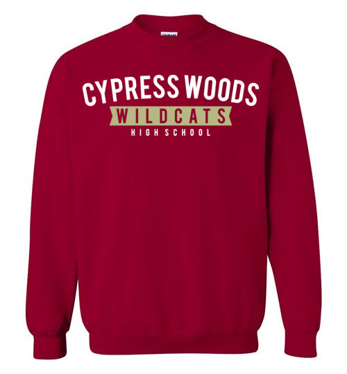 Cypress Woods High School Wildcats Deep Red Sweatshirt 21