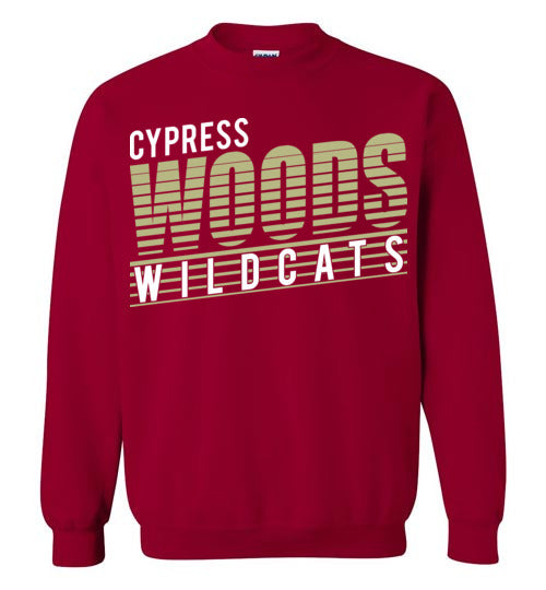 Cypress Woods High School Wildcats Deep Red Sweatshirt 32