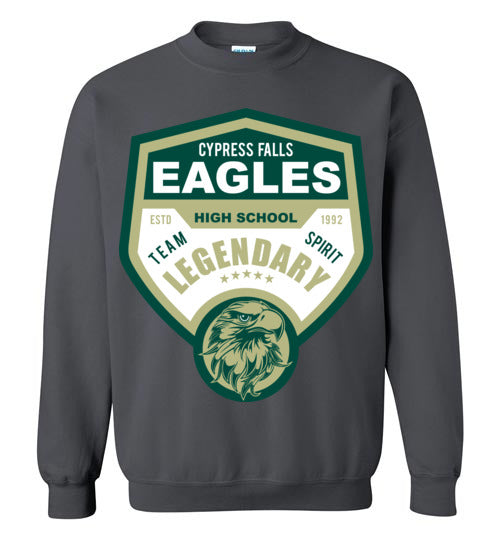 Cypress Falls High School Eagles Charcoal Sweatshirt 14