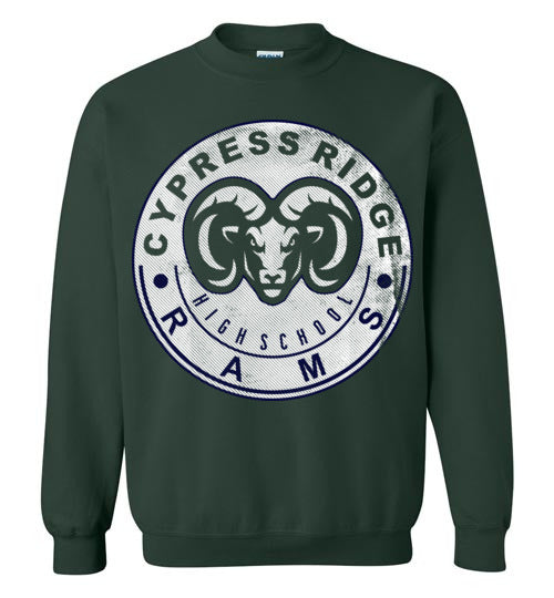 Cypress Ridge High School Rams Forest Green  Sweatshirt 19