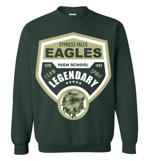 Cypress Falls High School Eagles Forest Green Sweatshirt 14