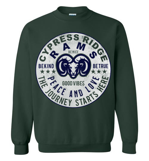 Cypress Ridge High School Rams Forest Green  Sweatshirt 16