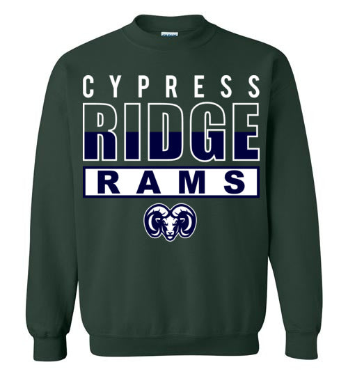 Cypress Ridge High School Rams Forest Green  Sweatshirt 29