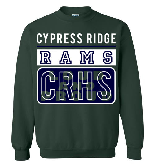 Cypress Ridge High School Rams Forest Green  Sweatshirt 86