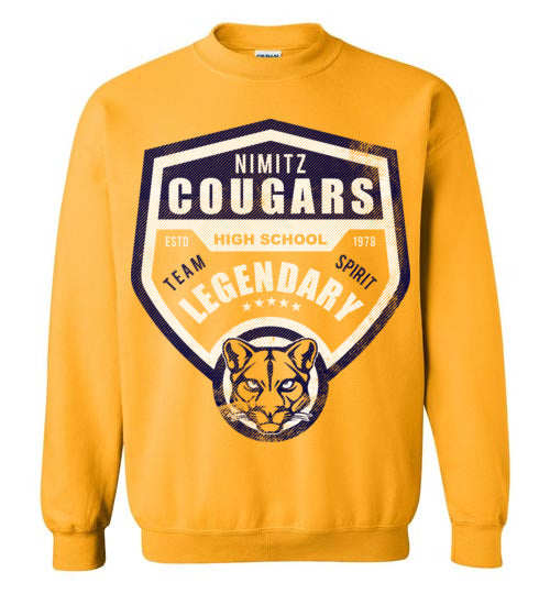 Nimitz High School Cougars Gold Sweatshirt 14