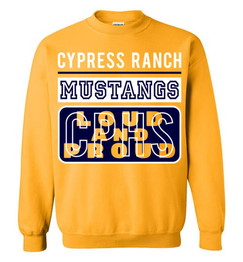 Cypress Ranch High School Mustangs Gold Sweatshirt 86