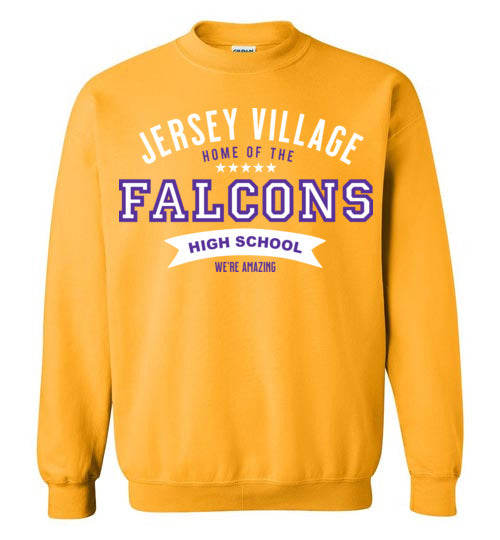 Jersey Village High School Falcons Gold Sweatshirt 96