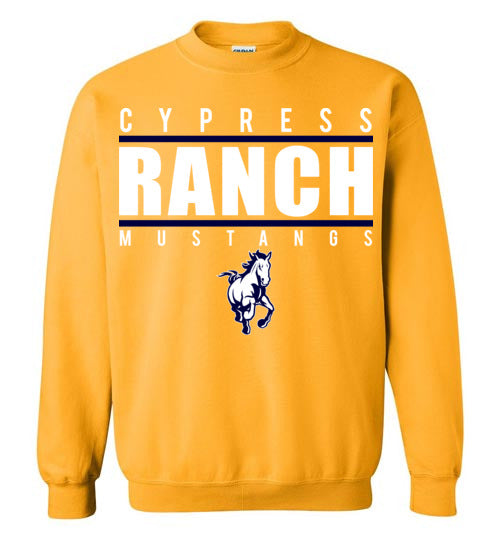 Cypress Ranch High School Mustangs Gold Sweatshirt 07