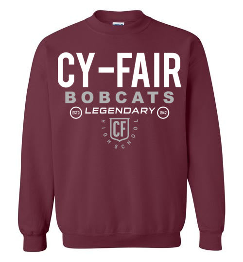 Cy-Fair High School Bobcats Maroon Sweatshirt 03