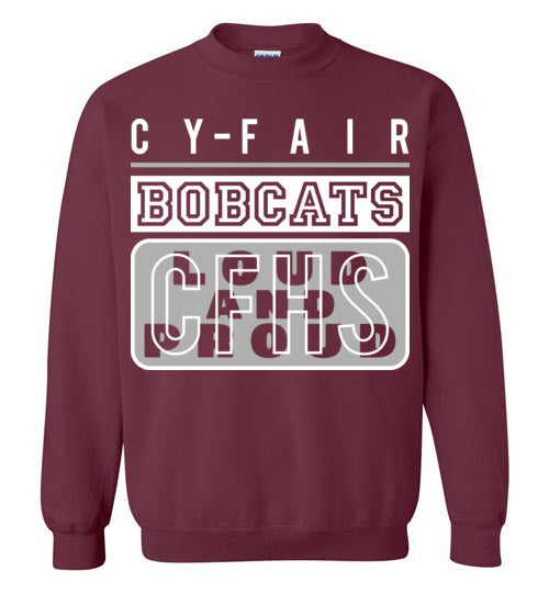 Cy-Fair High School Bobcats Maroon Sweatshirt 86