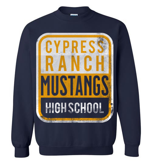 Cypress Ranch High School Mustangs Navy Sweatshirt 01