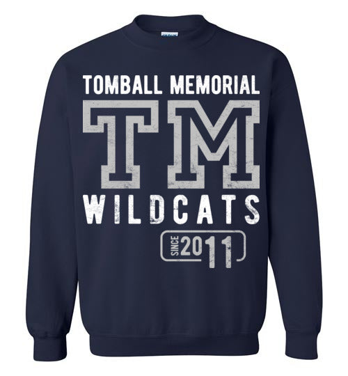 Tomball Memorial High School Wildcats Navy Sweatshirt 08