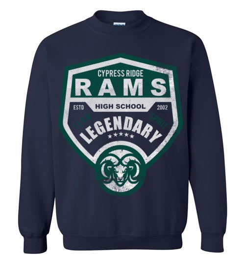 Cypress Ridge High School Rams Navy Sweatshirt 14