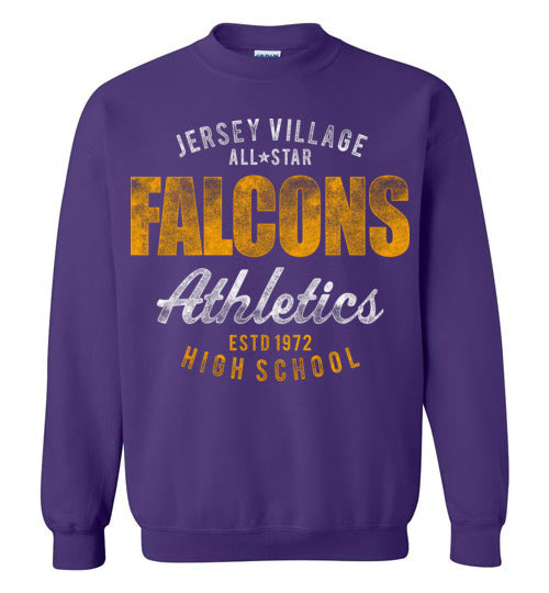 Jersey Village High School Falcons Purple Sweatshirt 34