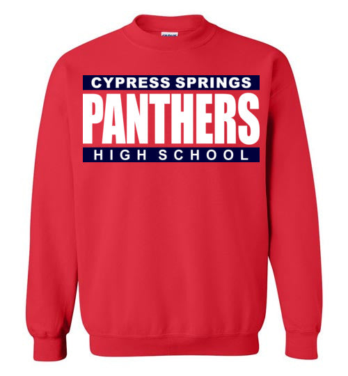 Cypress Springs High School Panthers Red Sweatshirt 98