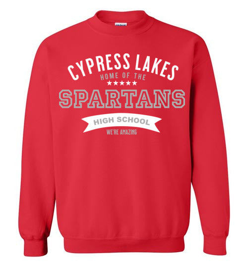 Cypress Lakes High School Spartans Red Sweatshirt 96