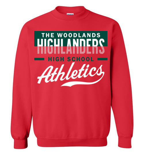 The Woodlands High School Highlanders Red Sweatshirt 48