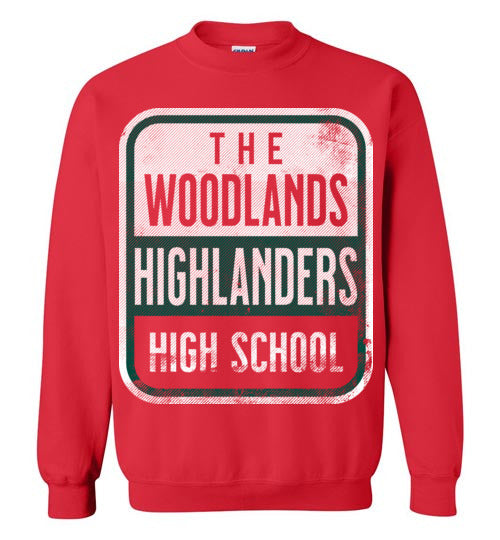 The Woodlands High School Highlanders Red Sweatshirt 01