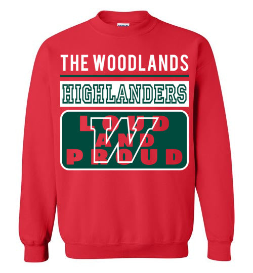 The Woodlands High School Highlanders Red Sweatshirt 86
