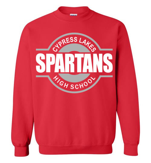 Cypress Lakes High School Spartans Red Sweatshirt 11