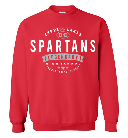 Cypress Lakes High School Spartans Red Sweatshirt 44