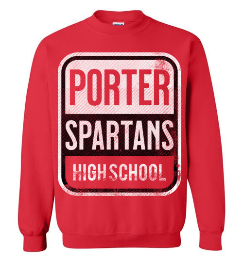 Porter High School Spartans Red Sweatshirt 01