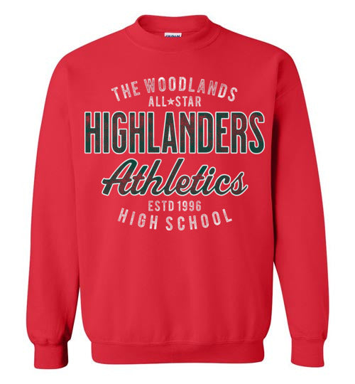 The Woodlands High School Highlanders Red Sweatshirt 34