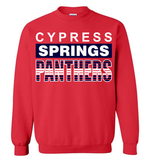 Cypress Springs High School Panthers Red Sweatshirt 35