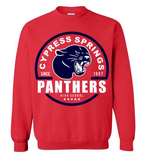Cypress Springs High School Panthers Red Sweatshirt 04