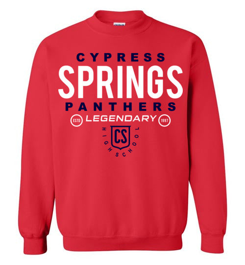 Cypress Springs High School Panthers Red Sweatshirt 03