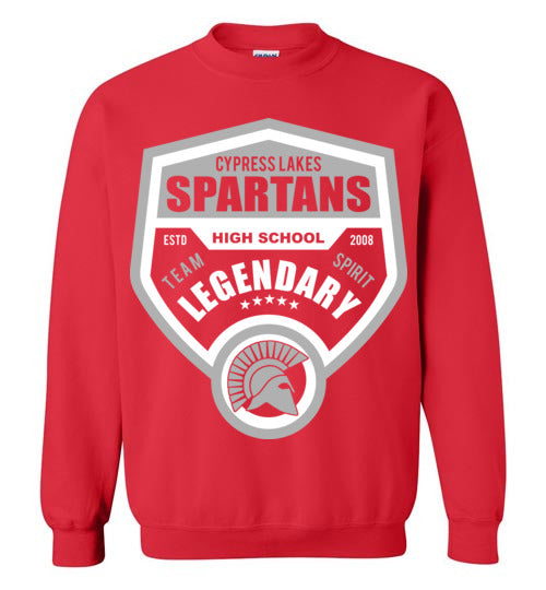Cypress Lakes High School Spartans Red Sweatshirt 14