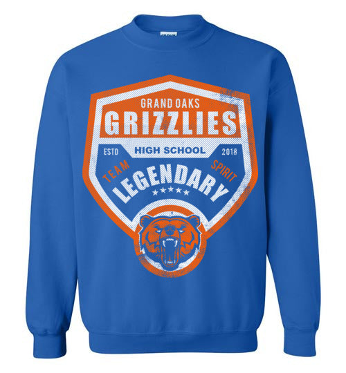 Grand Oaks High School Grizzlies Royal Blue Sweatshirt 14