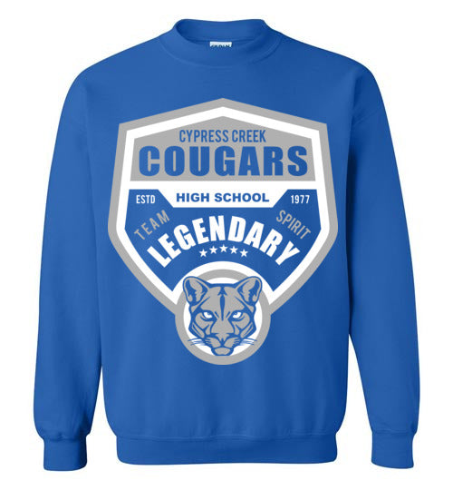 Cypress Creek High School Cougars Royal Blue Sweatshirt 14
