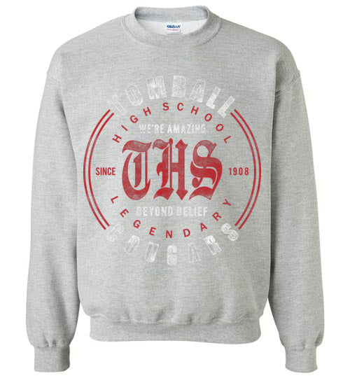 Tomball High School Cougars Sports Grey Sweatshirt 15