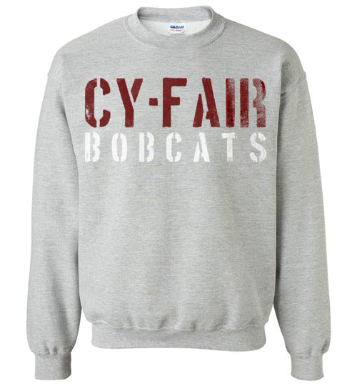 Cy-Fair High School Bobcats Sports Grey Sweatshirt 17