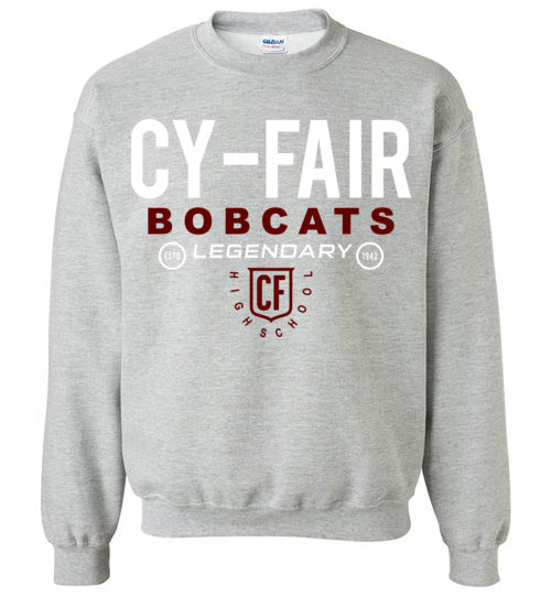 Cy-Fair High School Bobcats Sports Grey Sweatshirt 03