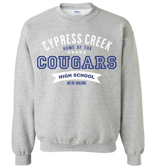 Cypress Creek High School Cougars Sports Grey Sweatshirt 96