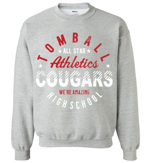 Tomball High School Cougars Sports Grey Sweatshirt 18
