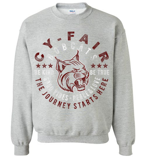 Cy-Fair High School Bobcats Sports Grey Sweatshirt 16