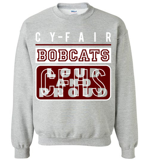 Cy-Fair High School Bobcats Sports Grey Sweatshirt 86