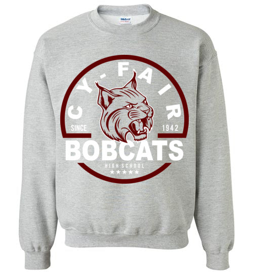 Cy-Fair High School Bobcats Sports Grey Sweatshirt 04