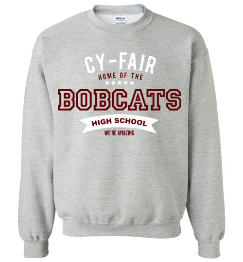 Cy-Fair High School Bobcats Sports Grey Sweatshirt 96