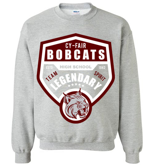 Cy-Fair High School Bobcats Sports Grey Sweatshirt 14