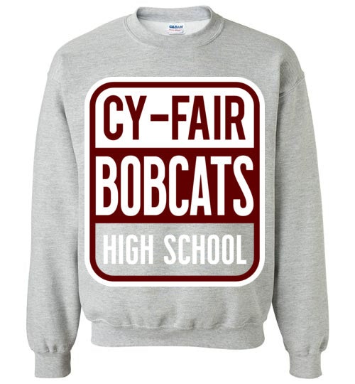Cy-Fair High School Bobcats Sports Grey Sweatshirt 01