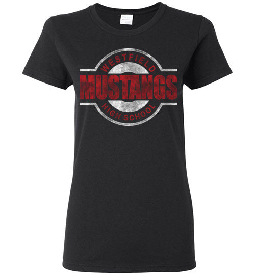 Westfield High School Mustangs Women's Black T-shirt 11