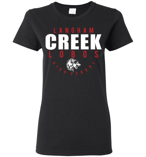 Langham Creek High School Lobos Women's Black T-shirt 12